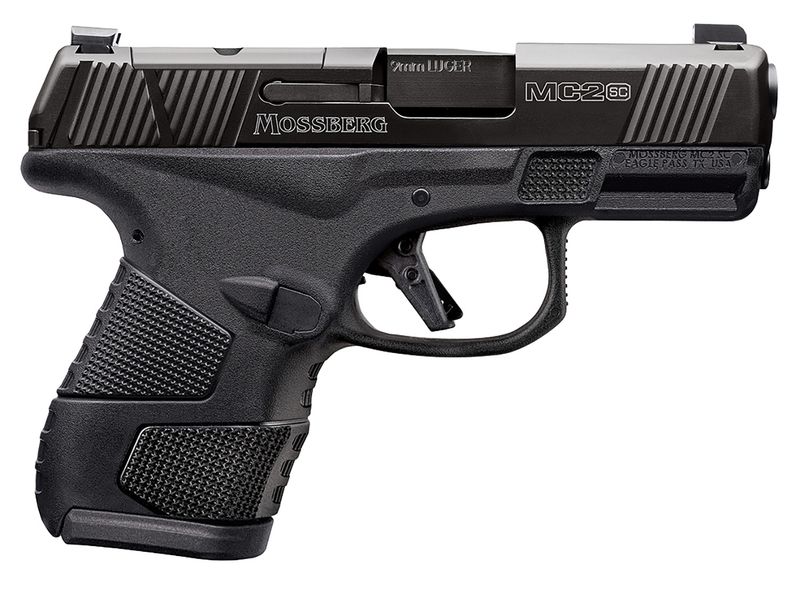 Mossberg MC2sc Sub-Compact Optic Ready Pistol 89044, 9mm Luger, 3.40in, 1+1 Matte Black DLC Stainless Steel with Optics Cut Aggressive Textured Black Polymer Grips, Matte Black Finish, 14 Rds