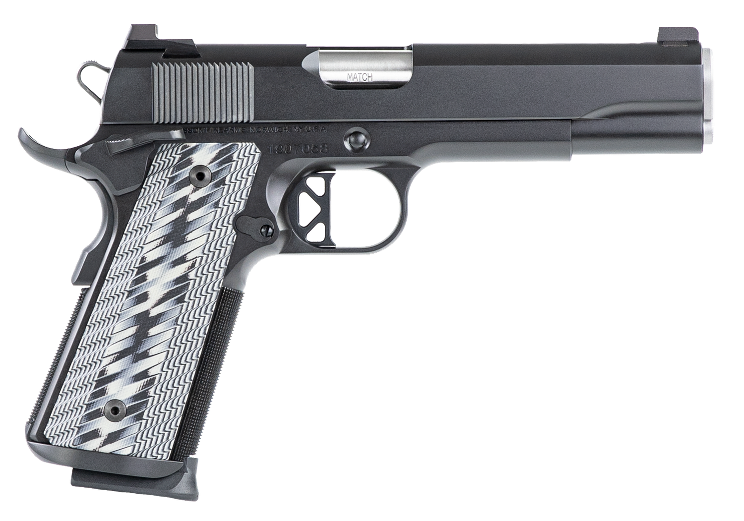 Dan Wesson Valor 1911 Pistol 01823, 45 ACP, 5", Black Duty Finish, Gray G10 Grips, Contrast Sights, 8 Rds