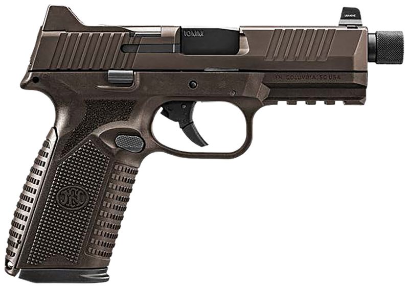 FN Herstal 510 Tactical Optic Ready Pistol 66-101953, 10mm, 4.71in, Interchangeable Backstrap Grips, Bronze Finish, 15 Rds