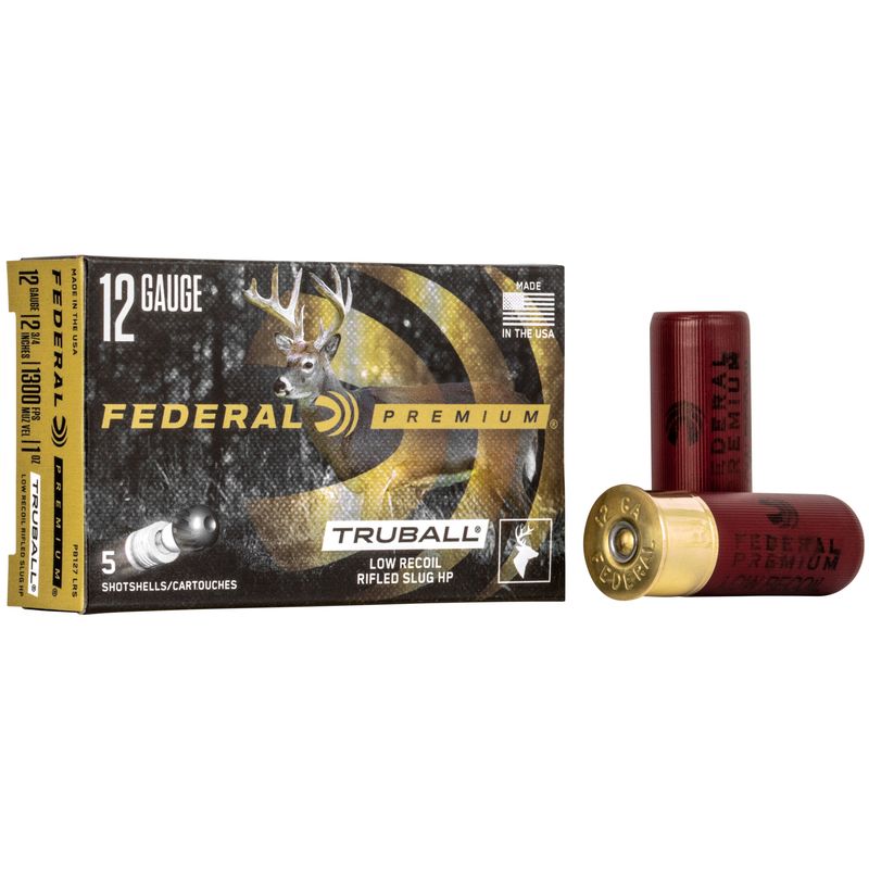 Federal Premium Vital-Shok PB127LRS, 12 Gauge, 2-3/4", 1 oz, 1300 fps, Lead Rifle Slug, 5 Rd/bx