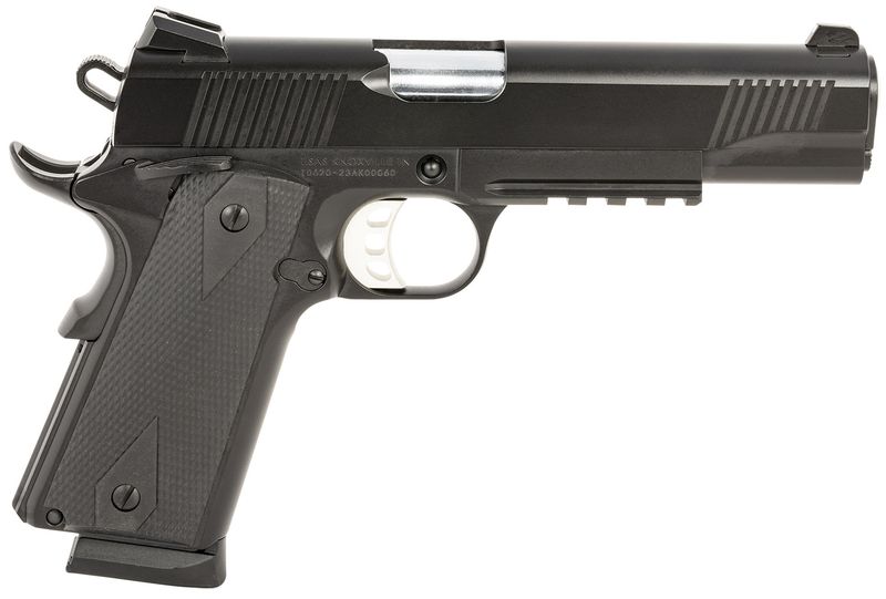 Tisas 1911 Duty Pistol 10100529, 45 ACP, 5in, Black Overmolded, Black Cerakote Finish, 8 Rds
