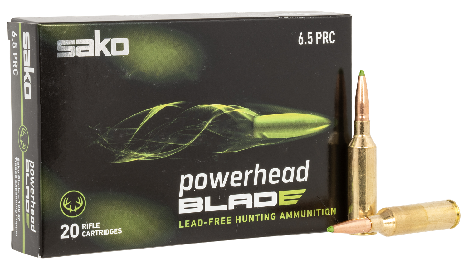 Sako PowerHead Rifle Ammunition JASPHB65PRC120B, 6.5 PRC, 120 gr, 20 Rd/Bx