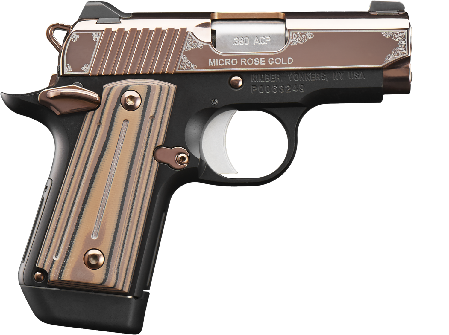 Kimber Micro Rose Gold Carry Pistol 3300173, 380 ACP, 2.75", G10 Grips, Rose Gold Slide, 6 Rd