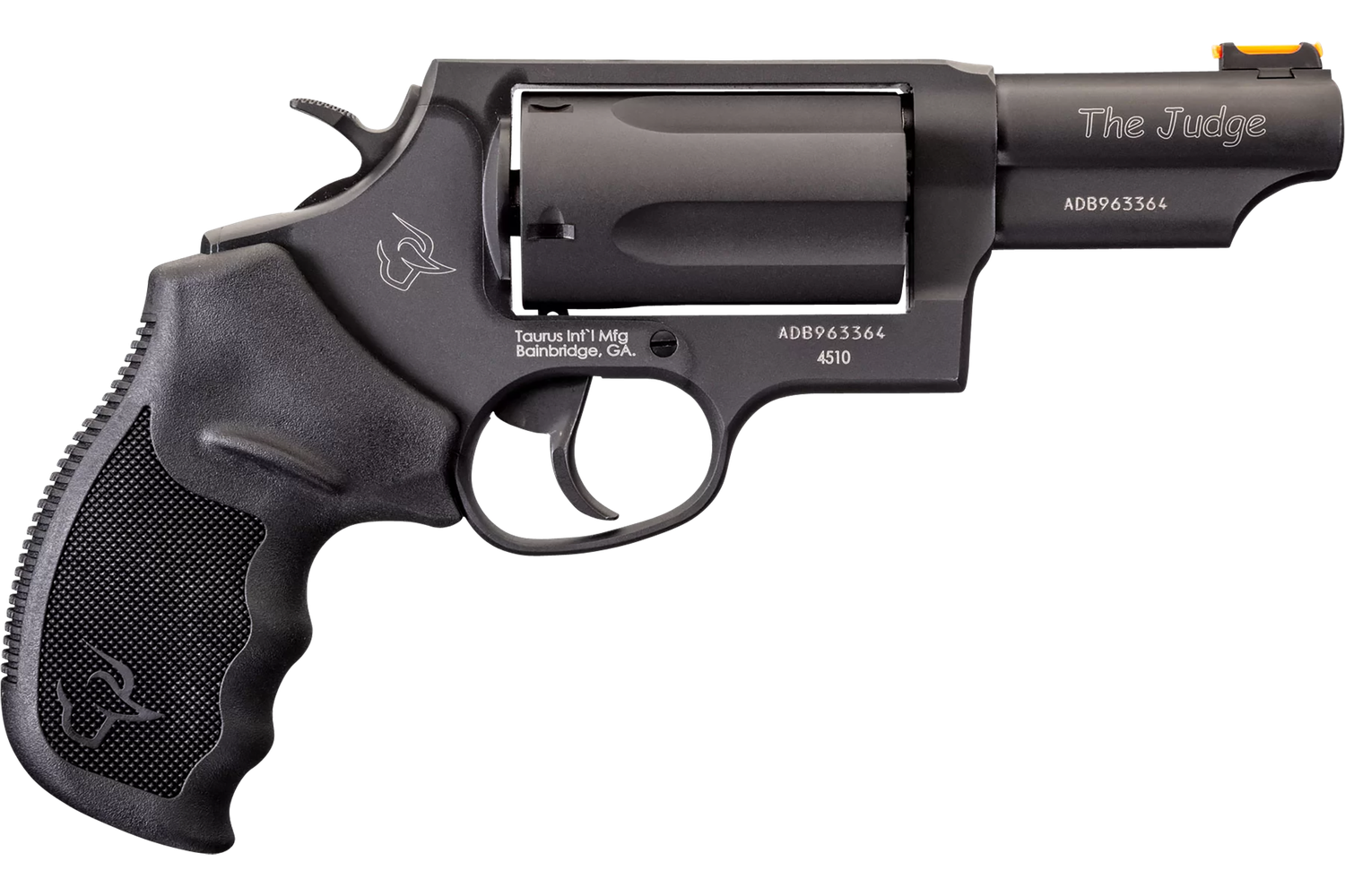 Taurus 45/410 Tracker Revolver 2441031T, 410 GA / 45 Long Colt, 3", Ribber Grip Overlay, Blue Finish, 5 Rd, Fiber Optic Sights
