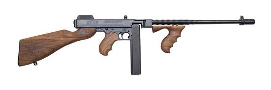 Thompson 1927A1 Deluxe Carbine Rifle T5, 45 ACP, 16 1/2 in, Semi-Auto, Walnut Stock, Blue Finish, 30 Rds