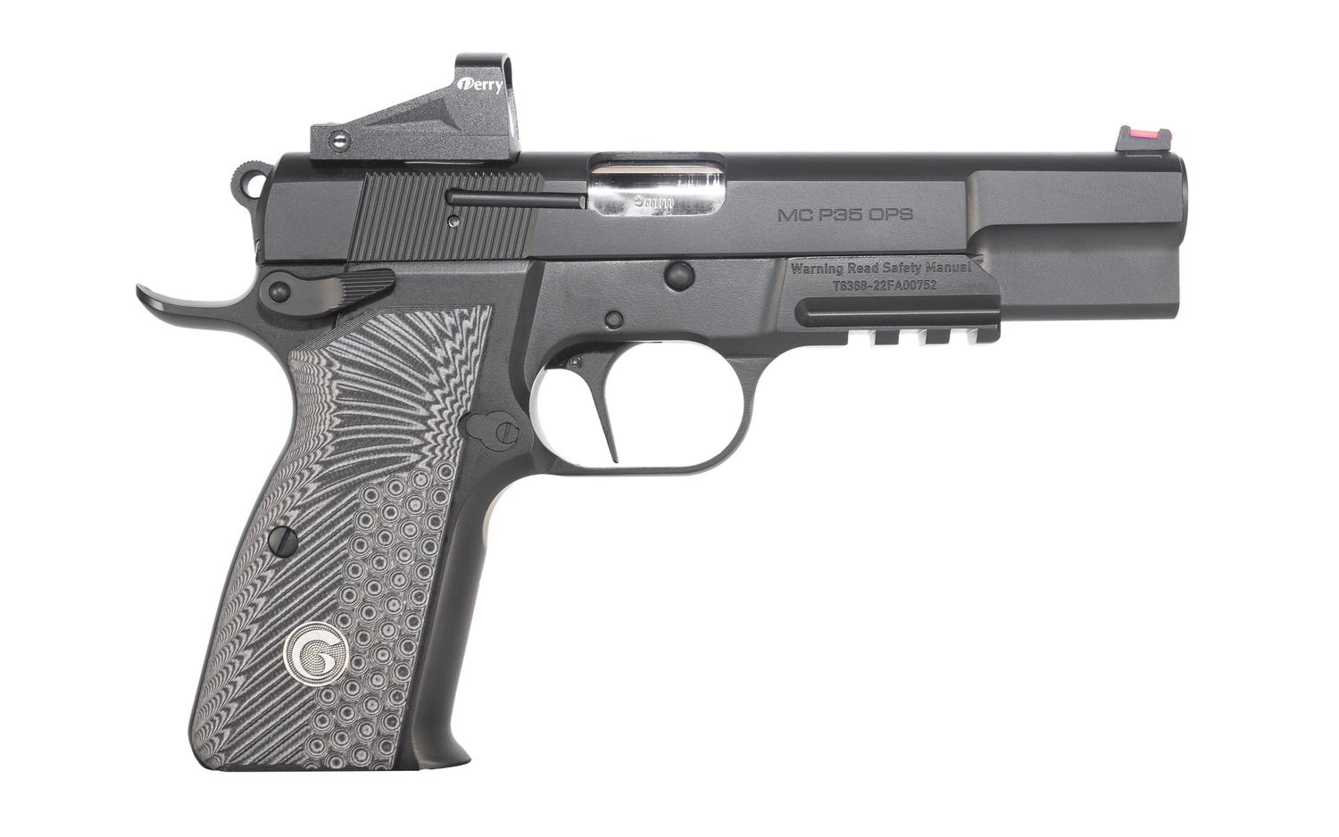 EAA MCP 35 OPS Optic Ready Pistol 390466, 9mm Luger, 4.87in, Black & Gray Checkered Grips, Matte Black Finish, 15 Rds