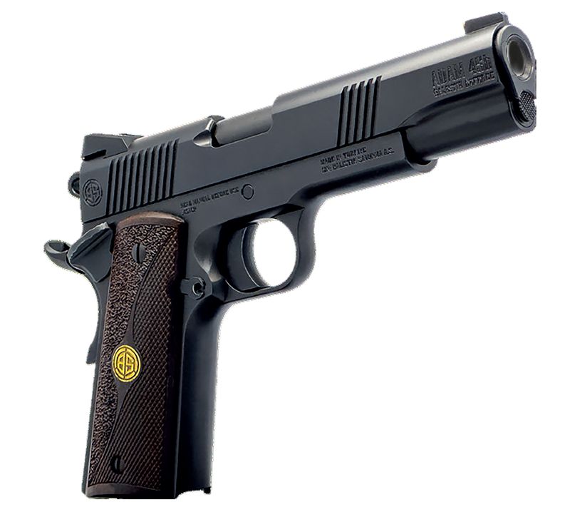 Dickinson 1911 Adam Pistol DCKSN45BB, 45 ACP, 5in, Wood Grips, Black Finish, 8 Rds