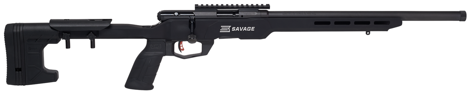 Savage B17 Rimfire Rifle 70848, 17 HMR, 18", Bolt Action, Black Chassis Stock, Black Finish, Accutrigger, 10 Rds