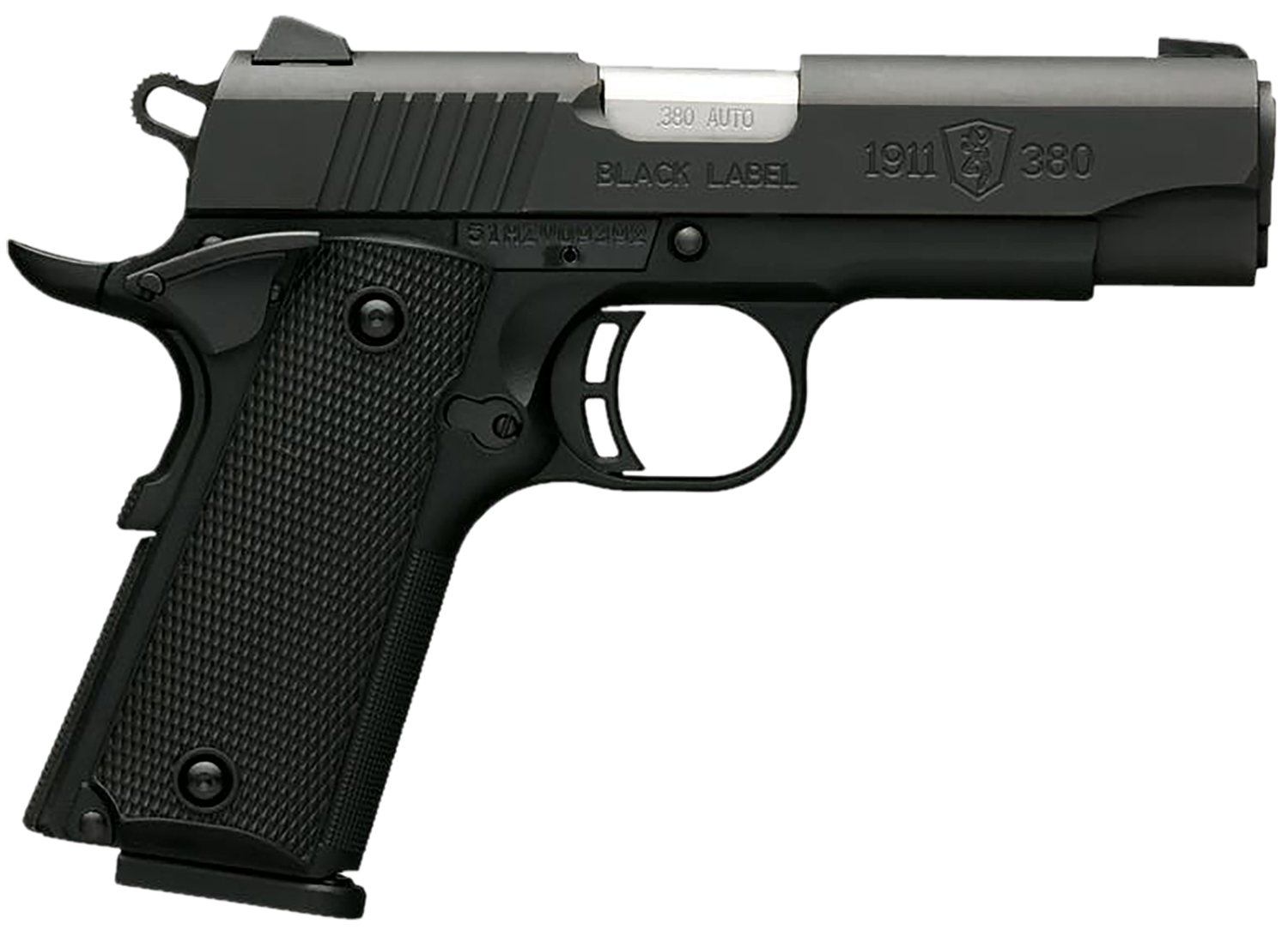 Browning 1911-380 Black Label Compact Pistol 051905492, 380 ACP, 3 5/8", Composite Grips, Matte Black Finish, 8 Rd
