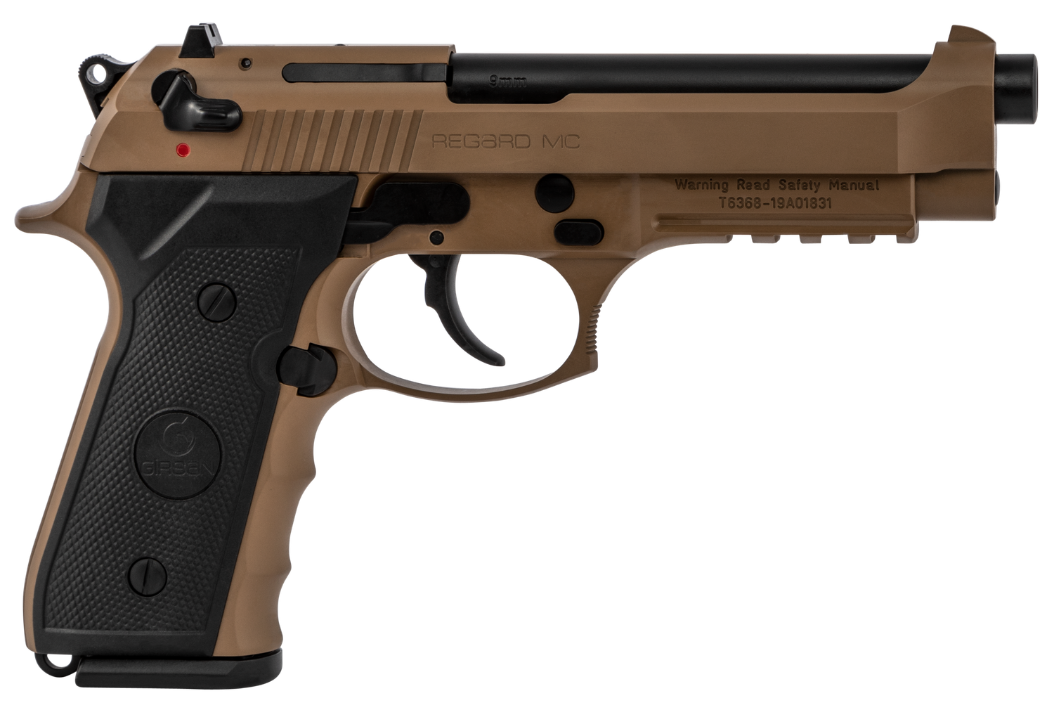 Girsan Regard MC SAO Pistol 390084, 9mm Luger, 4.90", Finger Grooved, FDE Finish, 18 Rds