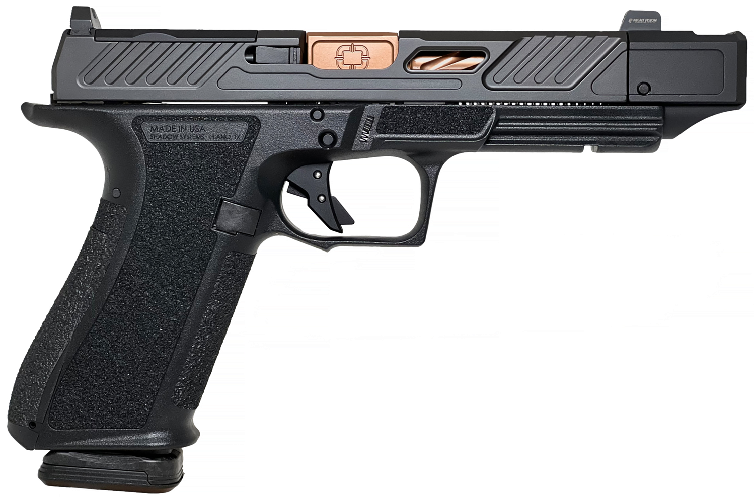 Shadow Systems DR920P Compensator Optic Ready Pistol SS2211, 9mm Luger, 4.60in, Black Interchangeable Backstrap, Black Finish, 17 Rds