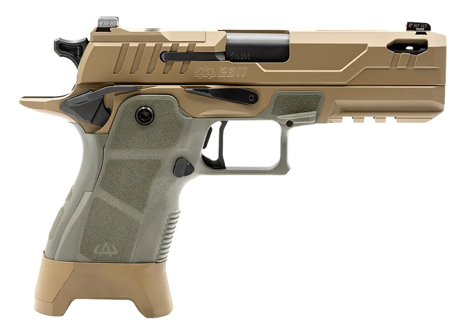 OA DEFENSE 2311 Pro Plus w/Kit Optic Ready Pistol OA2311CPROPLSHDSPRT17, 9mm Luger, 4.25in, Sage Metal Module, High Desert Finish, 17 Rds