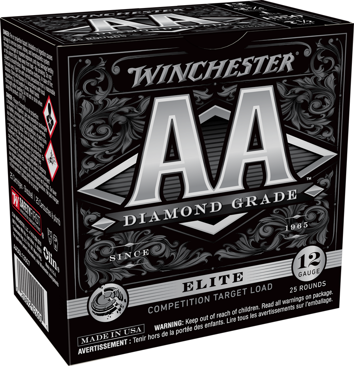 Winchester AA Diamond Grade Shotshells AADGL13507, 12 Gauge, 2-3/4", 1 oz, 1350 fps, #7.5 Lead Shot, 25 Rds/Bx