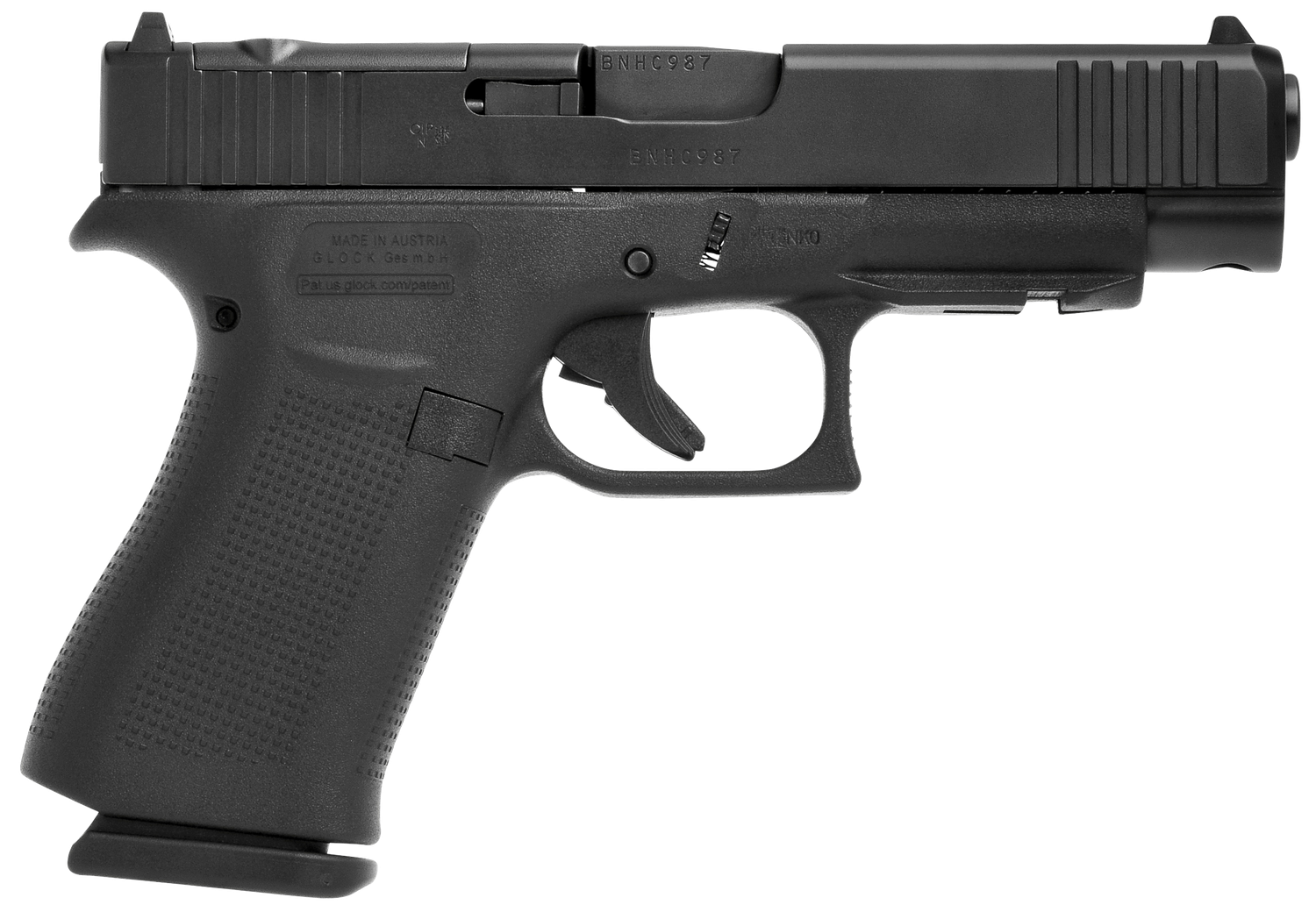 Glock 48 MOS Compact Pistol PA4850201FRMOS, 9mm Luger, 4.17", Black Polymer Grips, Black Finish, 10 Rds
