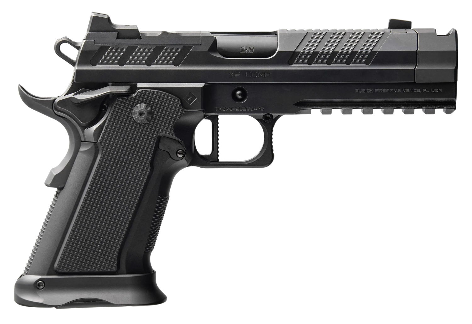 Fusion XP Pro Comp Optic Ready Pistol XPCOMP9BLK, 9mm Luger, 4.60in, Black Aluminum, Black Finish, 17 Rds