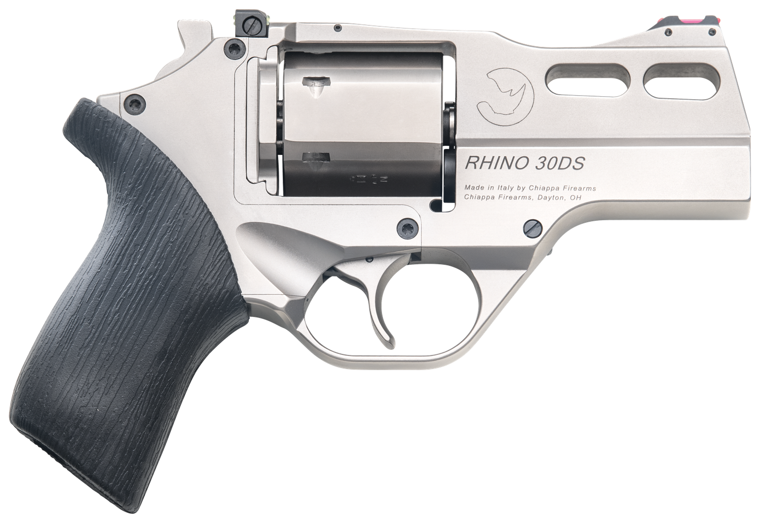 Chiappa Rhino Revolver CF340290, 357 Mag, 3", Black Rubber Grip, Nickel-Plated Finish, 6 Rd