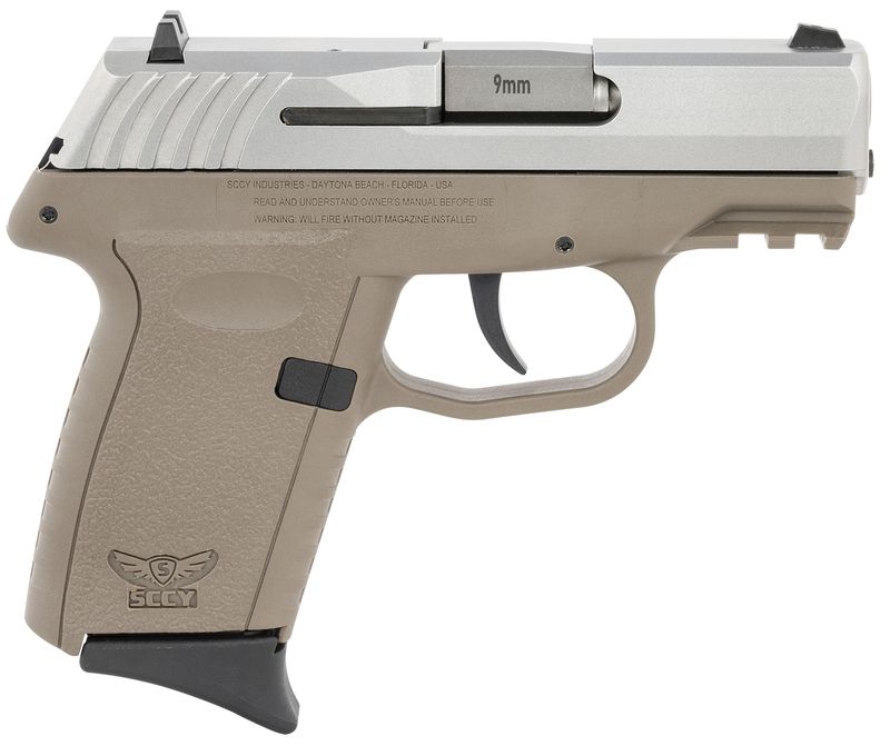 SCCY Industries CPX-2 Gen3 Pistol CPX2TTDEG3, 9mm Luger, 3.10in, Flat Dark Earth Polymer, Flat Dark Earth Finish, 10 Rds