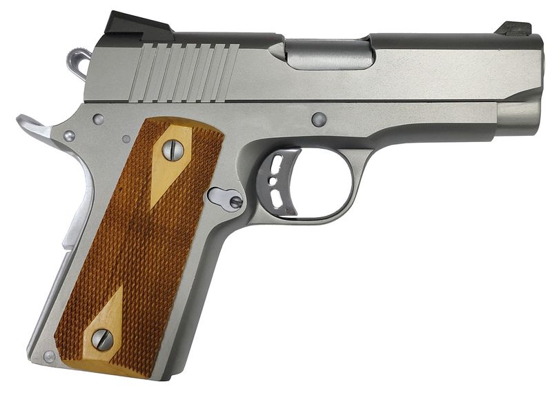 Rock Island Armory Rock Standard CS Pistol 56829, 9mm Luger, 3.60in, Wood Double Checkered Grips, Matte Stainless Finish, 8 Rds