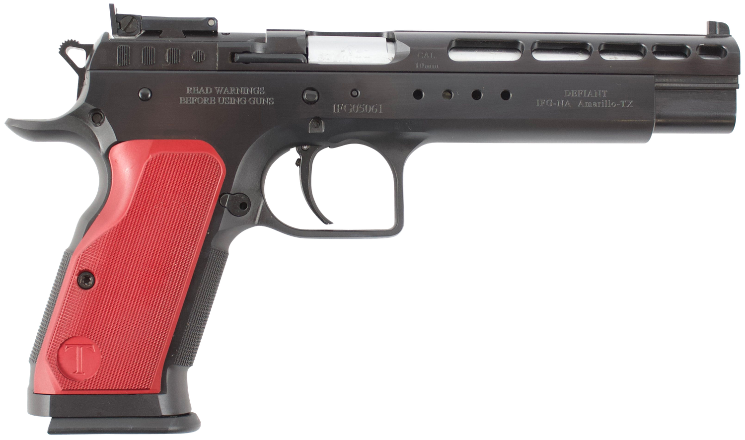 EAA Gold Match Optic Ready Pistol TFGOLDM10OR, 10mm Auto, 6in, Blued Finish, 14 Rds