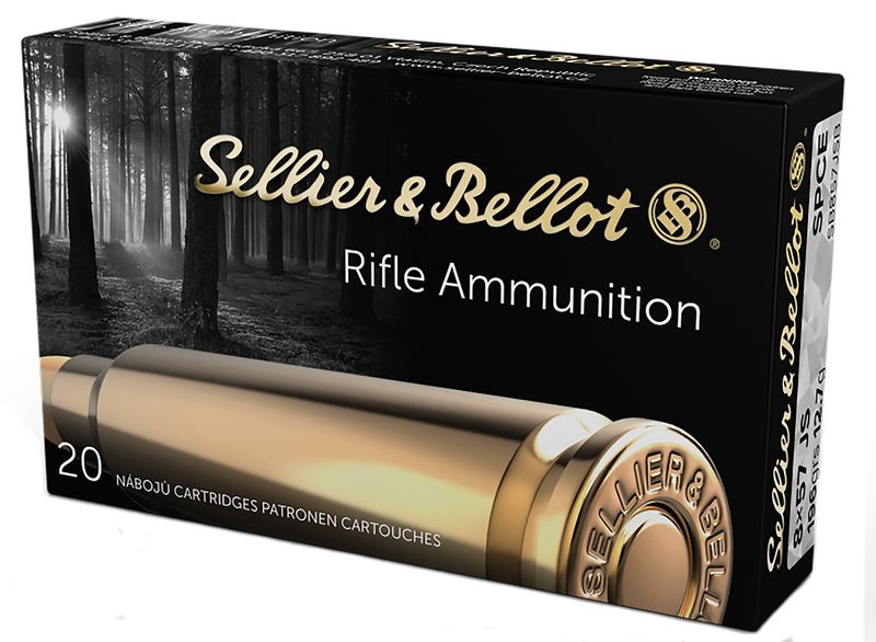 Sellier & Bellot Rifle Ammuntion SB857JSB, 8 X 57 JS (8mm Mauser), Soft Point Cut Edge, 196 GR, 2592 fps, 20 Rd/bx