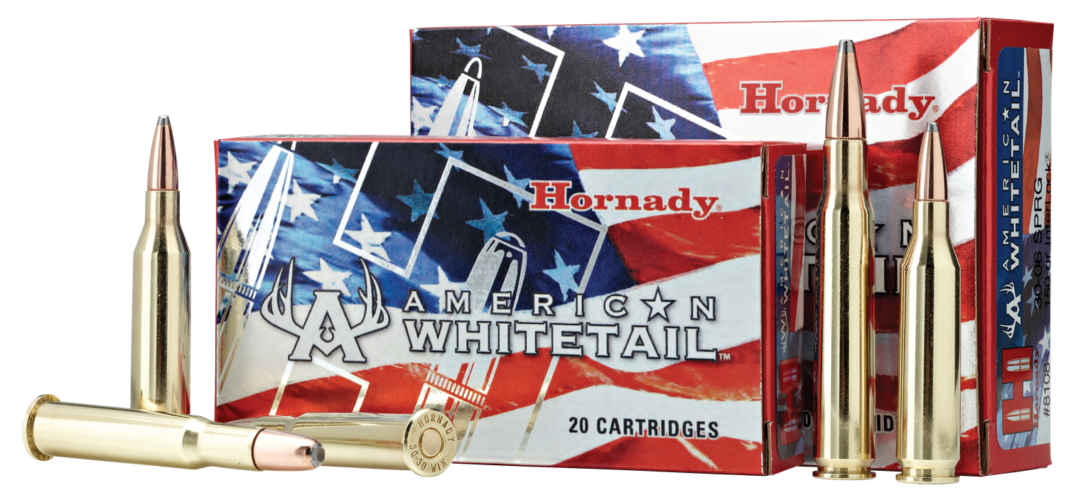Hornady American Whitetail Rifle Ammunition 81489, 6.5 Creedmoor, InterLock SP, 129 GR, 2820 fps, 20 Rd/Bx