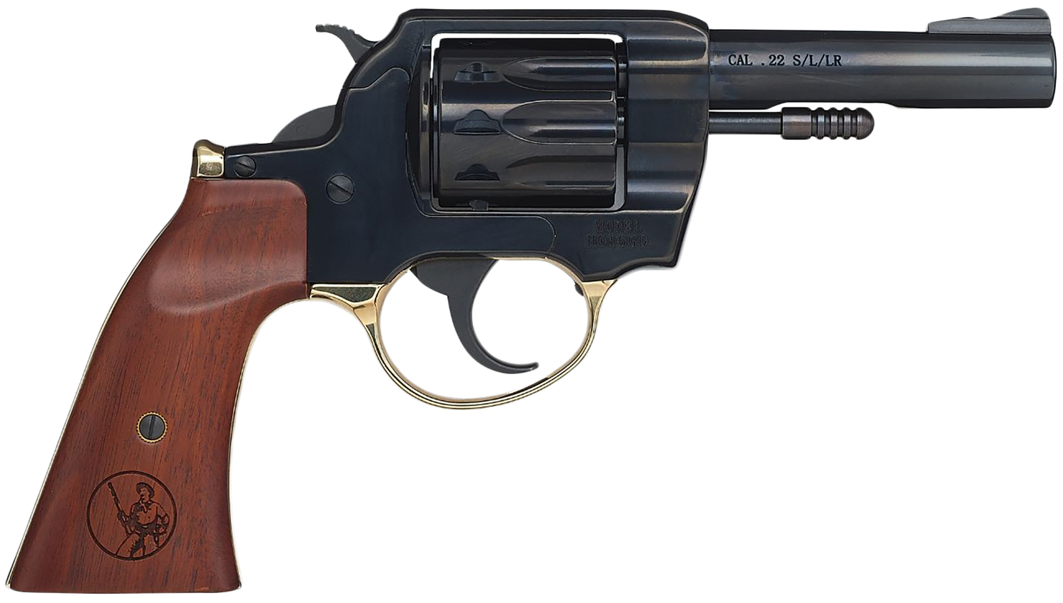 Henry Golden Boy Revolver H016GD, 22 LR, 4", Walnut Gunfighter Grips, Blued Steel Finish, 10 Rds