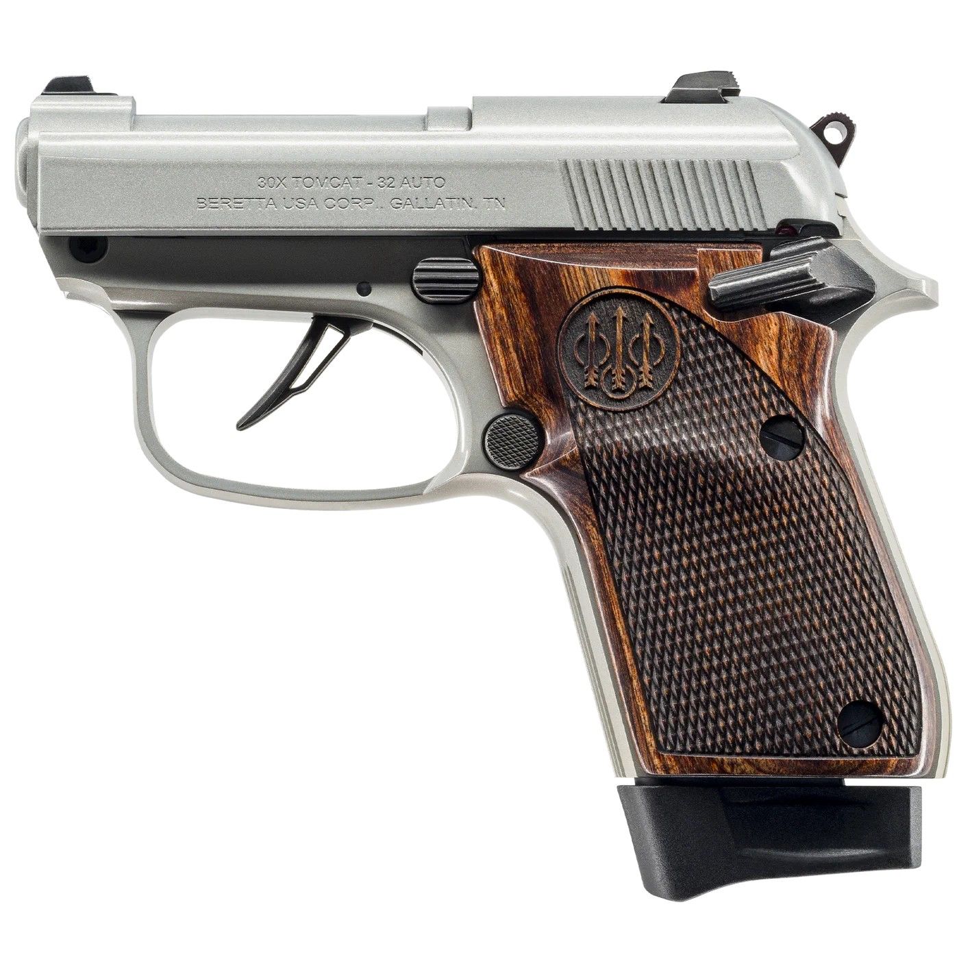 Beretta 30X Tomcat Pistol J30X32R8IN, 32 ACP, 2.4in, Alloy Frame, Wood Grips, 8 Rds
