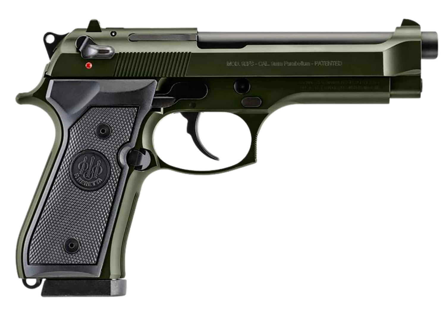 Beretta 92FS Pistol J92F300GR15, 9mm, 4.9in, Alloy Frame, OD Green Finish, 15 Rds