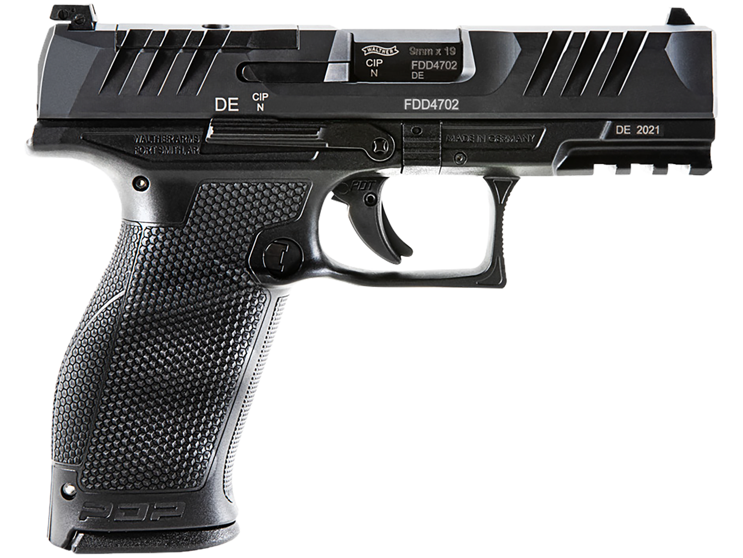 Walther PDP Optic Ready Pistol 2851237, 9mm, 4 in, Polymer Grip, Black Finish, 18 Rd