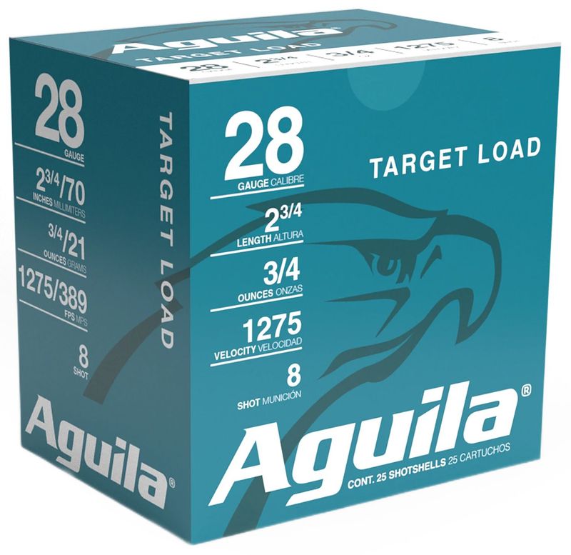 Aguila High Velocity Shotshells 1CHB2878, 28 Gauge, 2-3/4", 3/4 oz, 1275 fps, #8 Lead , 25 Rds/box