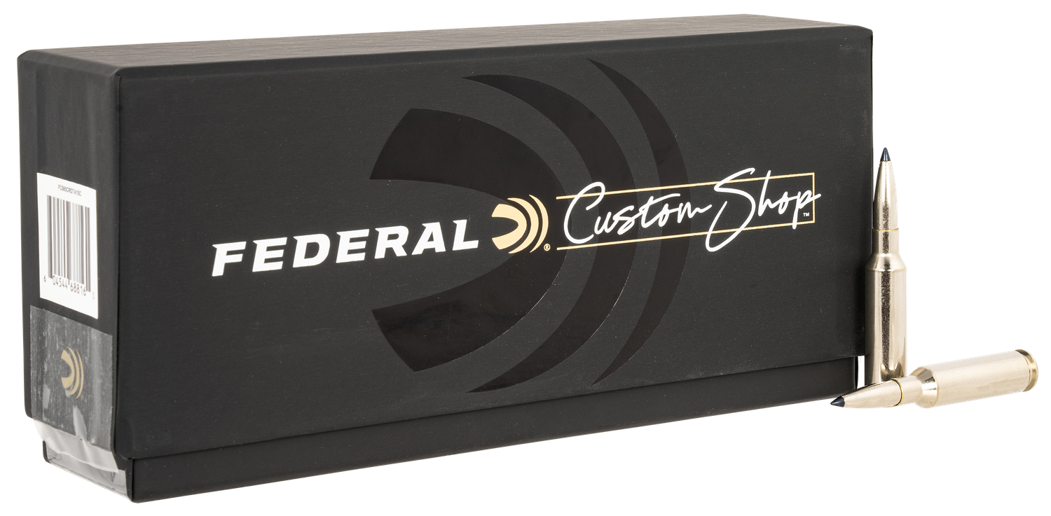 Federal Custom Shop Rifle Ammunition FCS65CRDTA1SC, 6.5 Creedmoor, Terminal Ascent, 130 gr, 2800 fps, 20 Rd/Bx