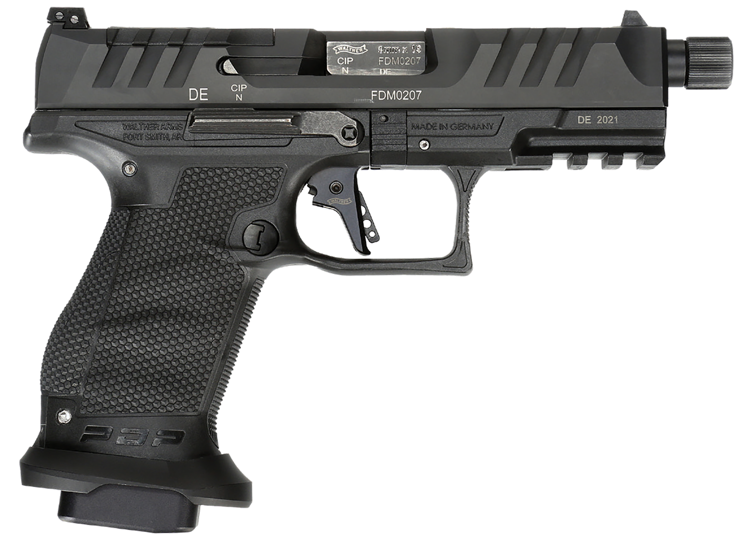 Walther PDP Compact Pro SD Pistol 2858151, 9mm Luger, 4.60", Duty Textured Polymer Grips, Black Finish, 10 Rds