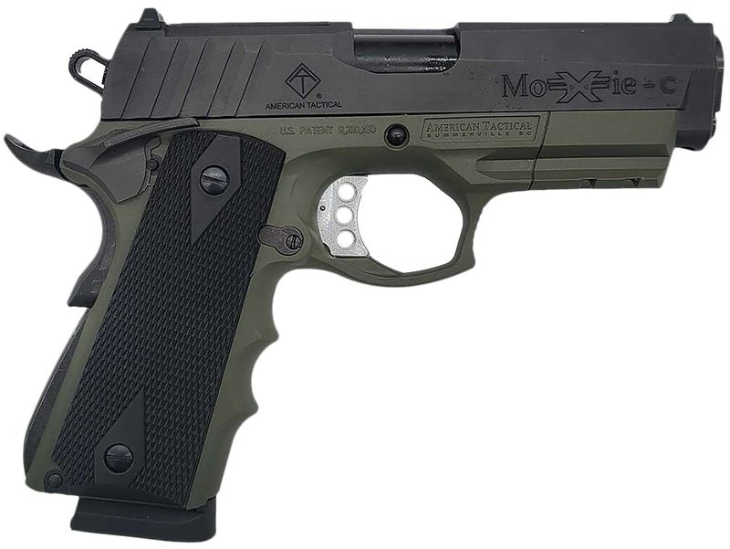 American Tactical FXH-45 Moxie Pistol GFXH45MCBFG, 45 ACP, 4.25in, Black Polymer Grips, Battlefield Green Finish, 8 Rds