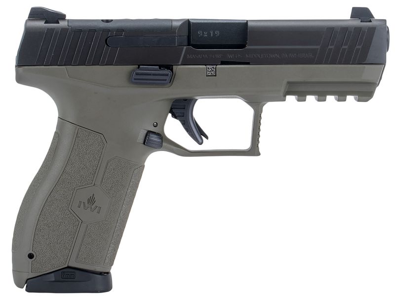 Israeli Weapon Industries MASADA Optic Ready Pistol M9ORP10TODNS, 9mm Luger, 4.60in, OD Green w/Interchangeable Backstrap, OD Green Finish, 10 Rds
