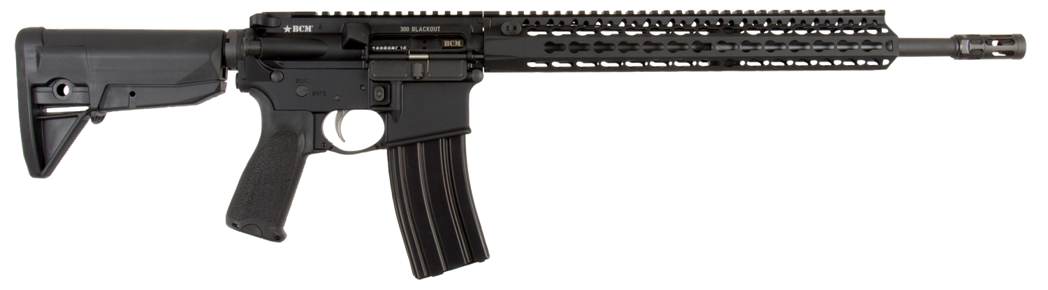 Bravo Company RECCE 16 KMR-A Carbine Keymod Rail Rifle 653-790, 300 AAC Blackout, 16", 6 Position, Black Finish, 30 Rd