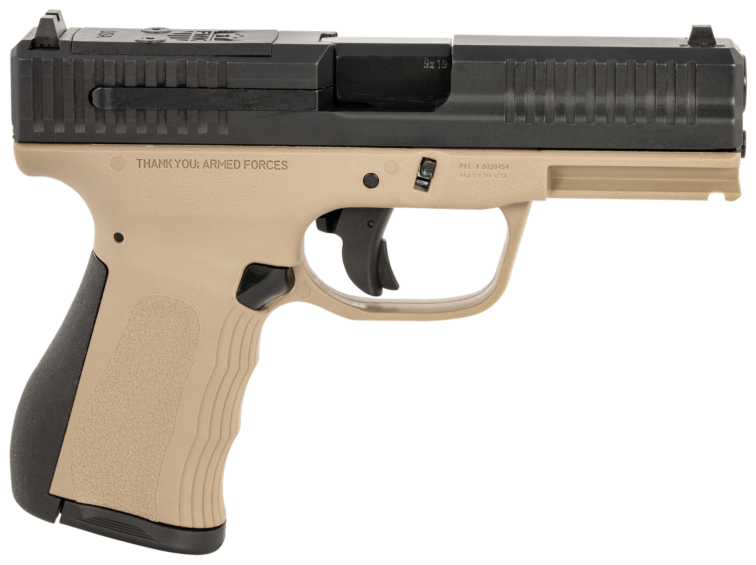 FMK G3 Optic Ready Pistol FMKG49DE, 9mm Luger, 4in, Black Backstrap Grips, Flat Dark Earth Finish, 14 Rds