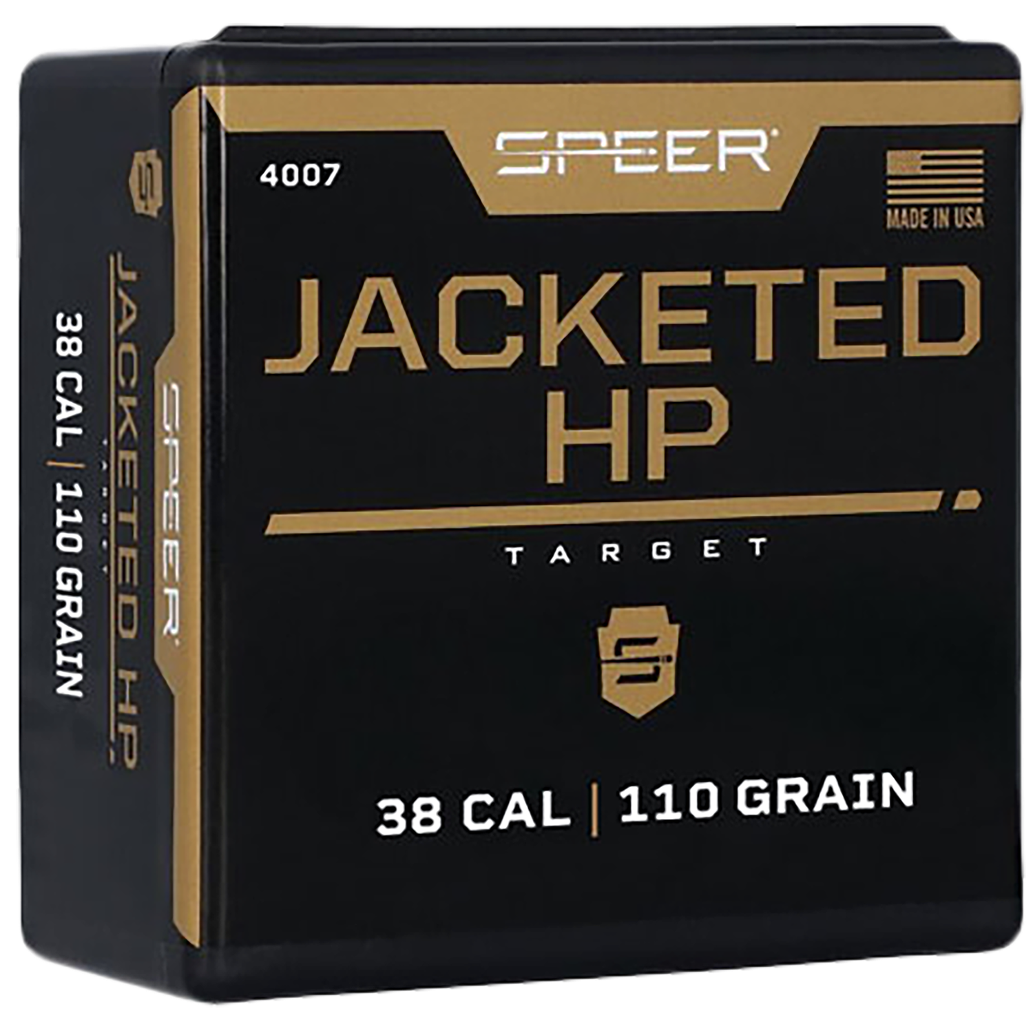 Speer 38 Caliber 110 Grain Jacketed Hollow Point 100/Box (4007), Not Loaded