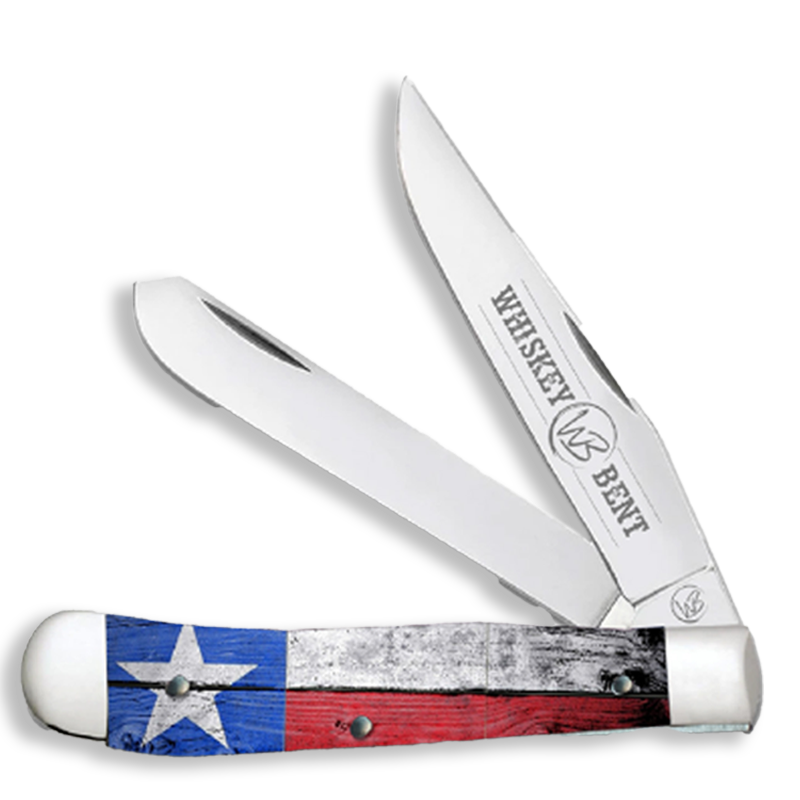 Whiskey Bent Knives Trapper Knife w/Clip Point & Spey Blade, Lone Star Handle (WB11-55)