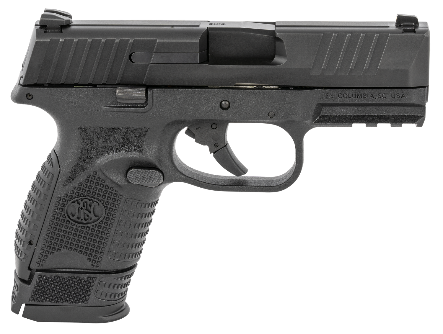 FN 509 Compact Pistol 66100815, 9mm Luger, 3.70", Textured Black Grip, Matte Black Finish, 15 Rds