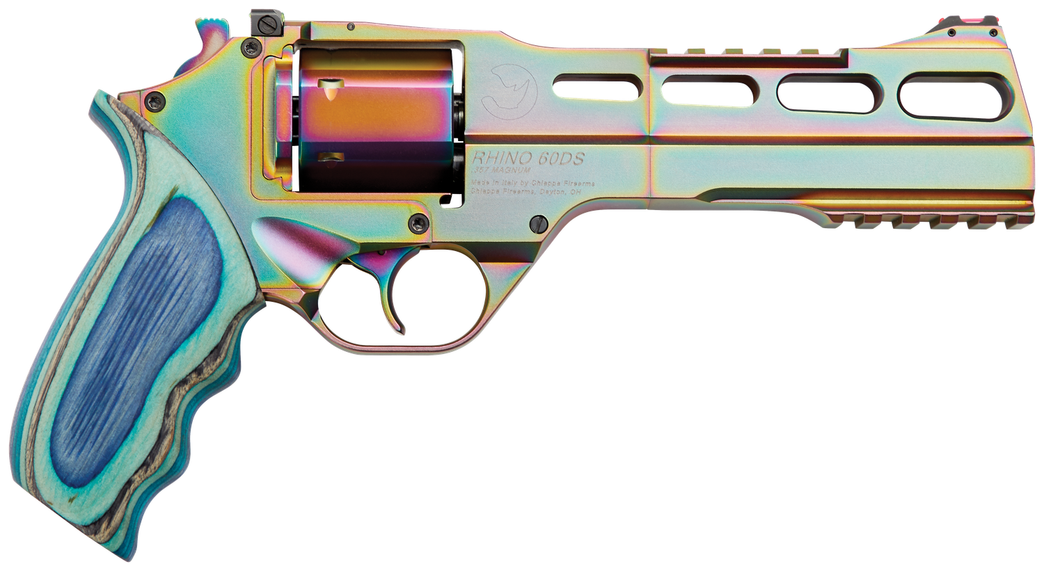 Chiappa Rhino 60SAR Nebula CA Compliant Revolver CF340301, 357 Mag, 6", Rainbow PVD Finish, 6rd