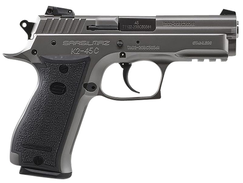 SAR USA K2 Compact Pistol K245CST, 45 ACP, 4.20in, Black Polymer Grips, Black Finish, 13 Rds