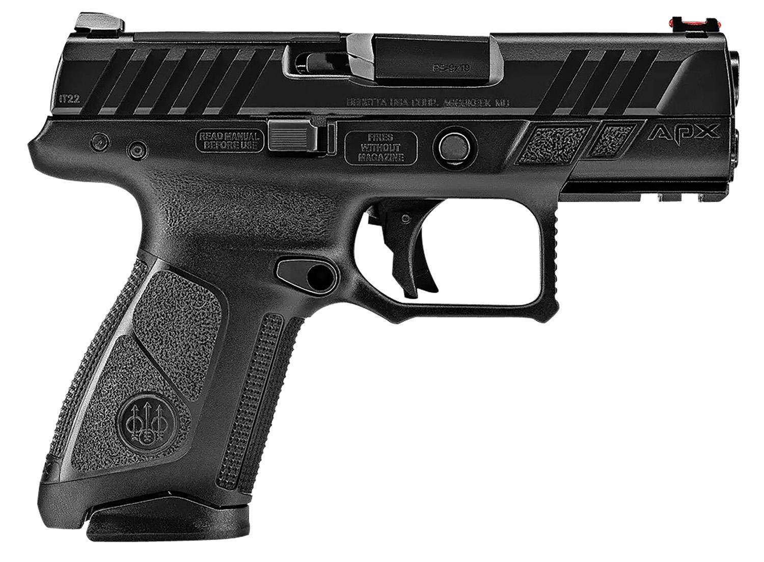 Beretta APX A1 Compact Semi-Auto Pistol JAXA1C915FO, 9mm, 3.7", Black Synthetic Grip, Black Finish, 15 Rds