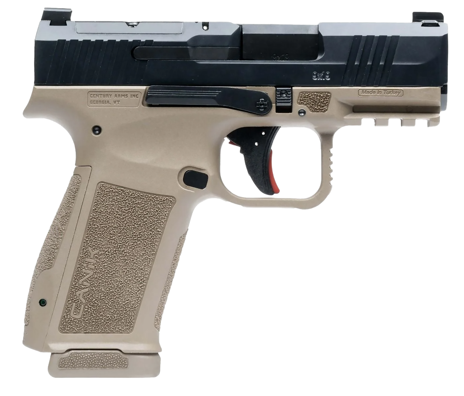 Canik Mete MC9L Compact Pistol HG7882BDN, 9mm, 3.18", Textured Polymer Grips, FDE Finish, Optic Ready, 17 Rds