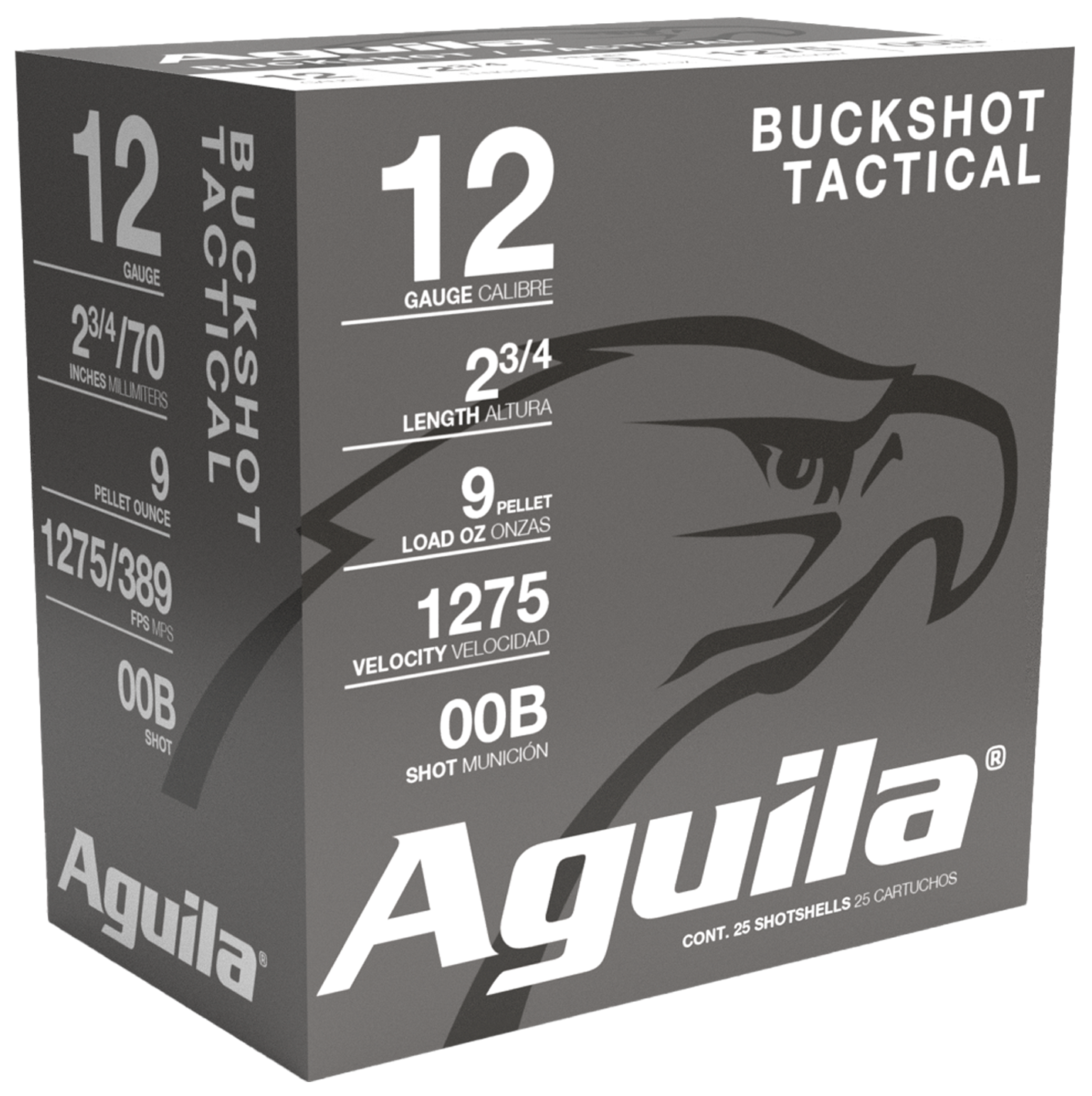 Aguila Field Shotshells 1CHB1320, 12 Gauge, 2-3/4", 1275 fps, #00 Buck Lead Buckshot, 25 Rds/bx