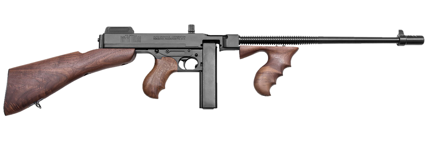 Thompson 1927A1 Deluxe Carbine Rifle T1B, 45 ACP, 16.5", Semi-AUto, Detachable Walnut Stock, Blue Finish, 30 Rds