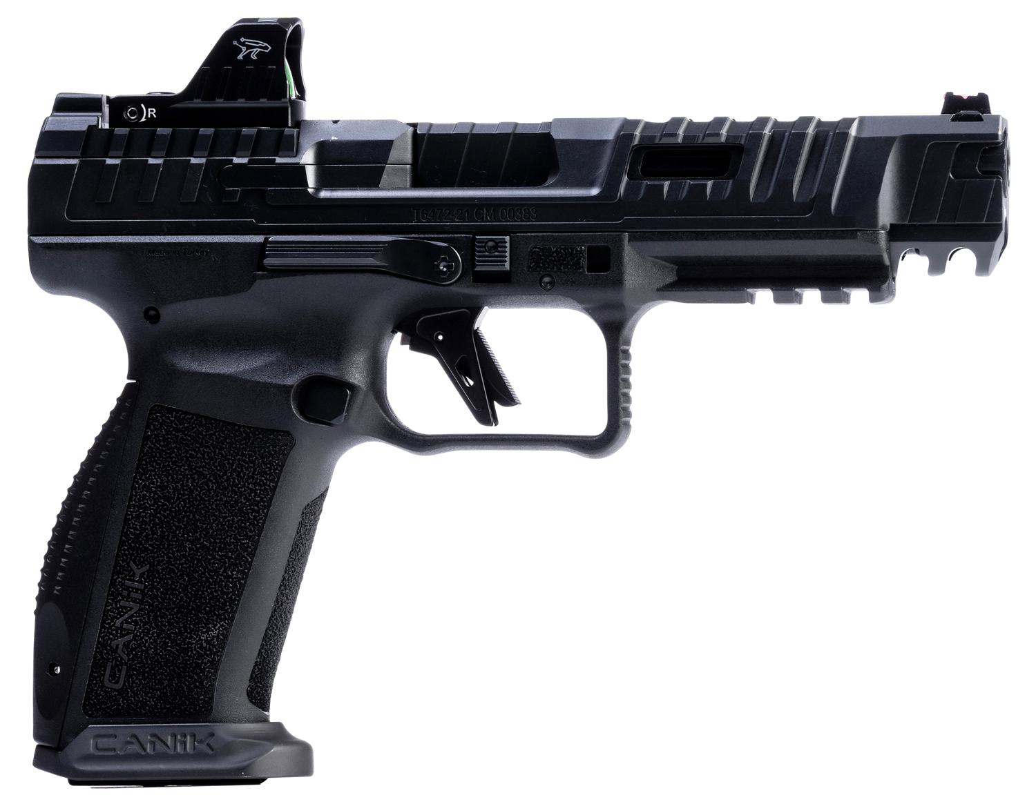 Canik SFX Rival Full Size Pistol HG7161N, 9mm, 5", Aggressive Textured Grips, Dark Side Ported Slide, MeCanik M01 Optic, 18 Rds