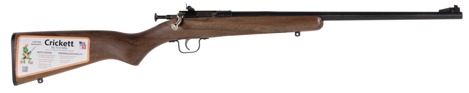 Crickett Youth Bolt Action Rifle KSA2338, 22 WMR, 16.12", Fixed Walnut Stock, Blued Finish, 1 Rd