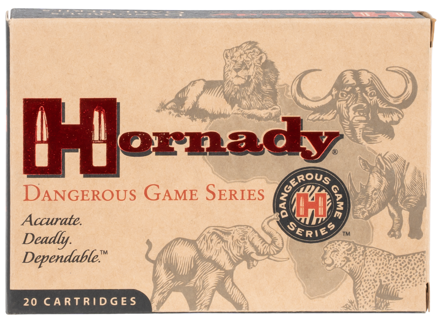 Hornady Rifle Ammunition 8242, 450/400 Nitro Express, Full Metal Jacket Round Nose (RN), 400 GR, 2050 fps, 20 Rd/bx