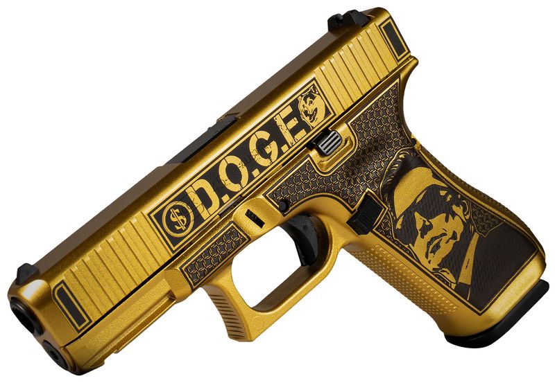 Glock G47 Gen 5 MOS D.O.G.E. Pistol UA455S204NDGE, 9mm Luger, 4.49in, Glamour Glock Gold Textured, Glamour Glock Gold Cerakote Finish, 17 Rds