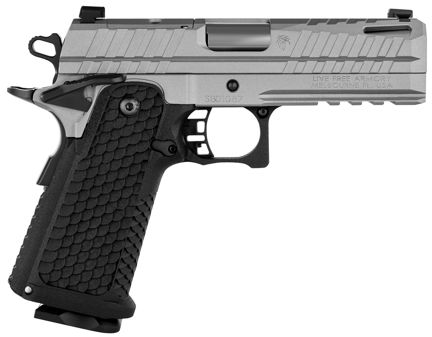 LIVE FREE ARMORY Apollo 11 Compact Optic Ready Pistol LFAPC81307P, 9mm Luger, 4.15in, Textured, Elite Gray Cerakote Finish, 17 Rds